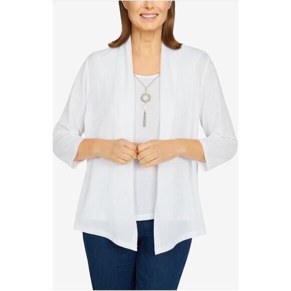 Alfred Dunner Tops - Alfred Dunner Top 1X Tank And Sweater With Detachable Jewelry NWT